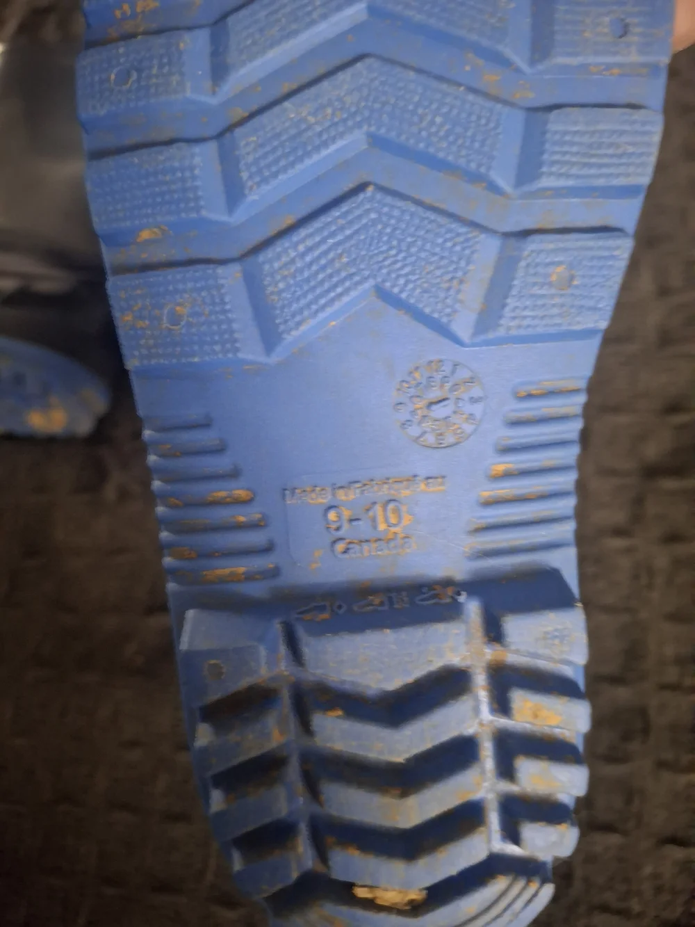 Kids Navy Blue Rain Boots with Light Blue Sole